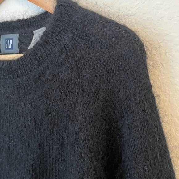 Vintage Gap Mohair Blend Crewneck Sweater M Y2K Oversize Minimalist Black Grunge - Picture 3 of 10